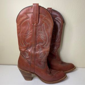 Miss Capezio Leather Cowboy Boots 8 M